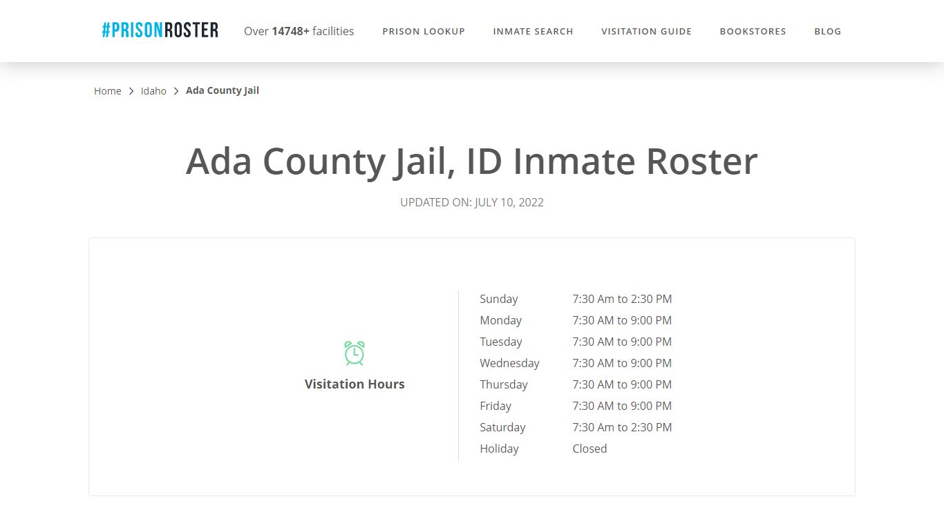 Ada County Jail, ID Inmate Roster - Prisonroster